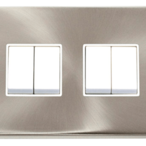 Click Deco Satin Chrome 4 Gang 2 Way 10Ax Switch