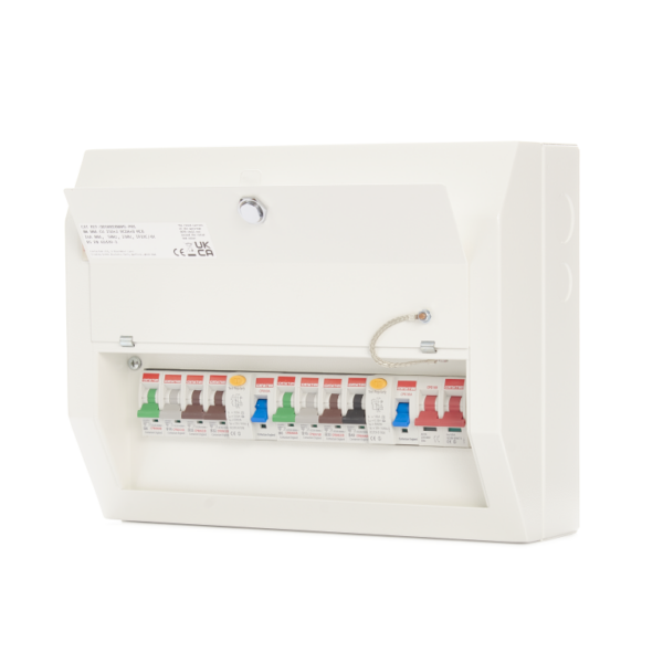 Contactum Metal 8 Way Dual RCD Populated Consumer Unit
