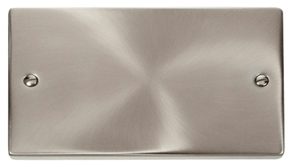 Click Deco Satin Chrome 2 Gang Blank Plate