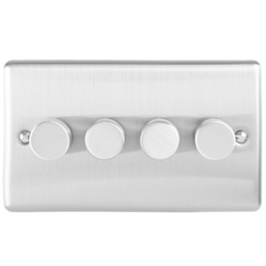Eurolite Brushed Chrome 4 Gang LED Dimmer