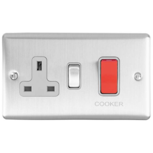 Eurolite Brushed Chrome Cooker Control Unit Grey Insert