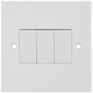 Selectric White 3 Gang 2 Way 10A Switch