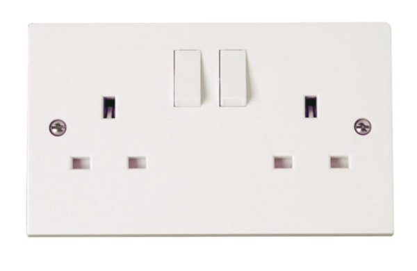 Click Polar 2 Gang DP Switched Socket