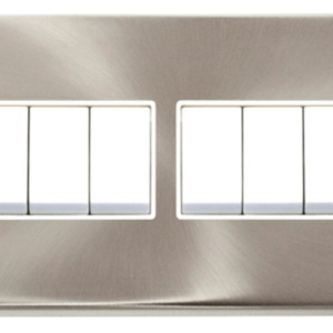 Click Deco Satin Chrome 6 Gang 2 Way 10Ax Switch