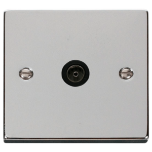 Click Deco Polished Chrome 1 Gang Non Isolated Coaxial Socket