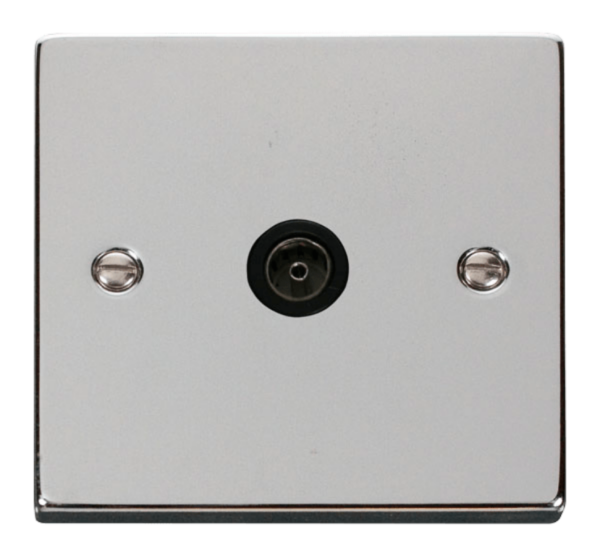 Click Deco Polished Chrome 1 Gang Non Isolated Coaxial Socket