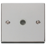 Click Deco Polished Chrome 1 Gang Non Isolated Coaxial Socket