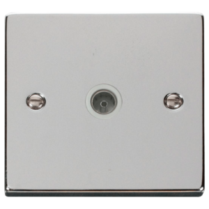 Click Deco Polished Chrome 1 Gang Non Isolated Coaxial Socket