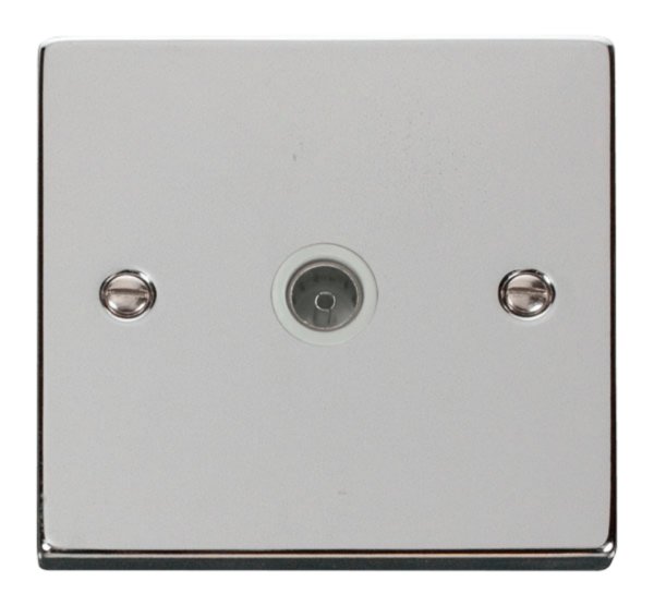 Click Deco Polished Chrome 1 Gang Non Isolated Coaxial Socket