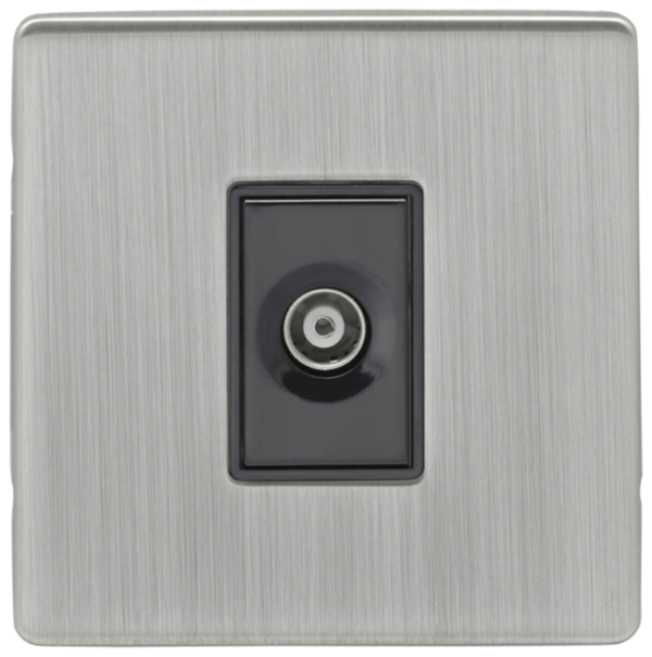 Eurolite Satin Nickel 1 Gang Coaxial Socket
