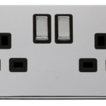 Click Deco Polished Chrome 2 Gang 13A DP Switched Socket
