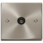 Click Deco Satin Chrome 1 Gang Isolated Coaxial Socket