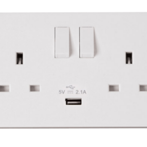 Click Polar 2 Gang USB Switched Socket