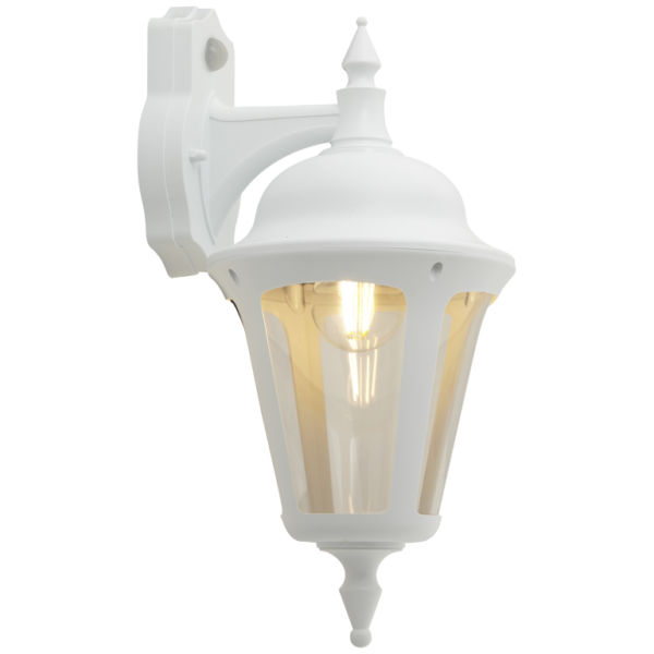 Latina White IP65 PIR Wall Lantern