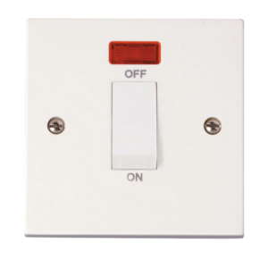 Click Polar 1 Gang 45A DP Switch Neon White Rocker