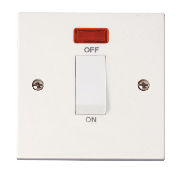 Click Polar 1 Gang 45A DP Switch Neon White Rocker