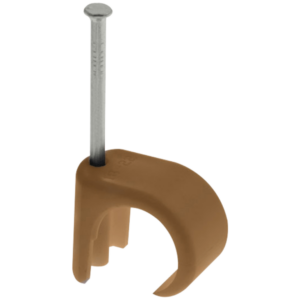 Brown 7-10mm Round Cable Clips (100)