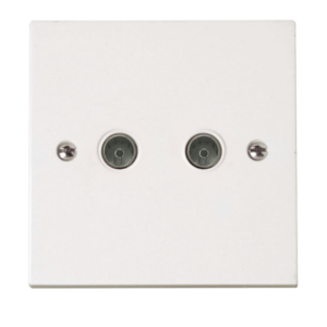 Click Polar 2 Gang Coaxial Socket