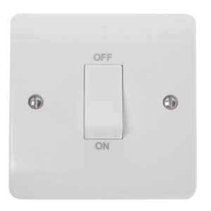Click Mode 1 Gang 45A DP Switch White Rocker