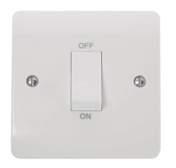 Click Mode 1 Gang 45A DP Switch White Rocker