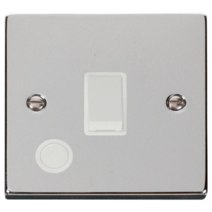 Click Deco Polished Chrome 1 Gang 20A DP Switch Flex Outlet