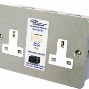 Cudis Metal 2 Gang 13A DP RCD Switched Socket