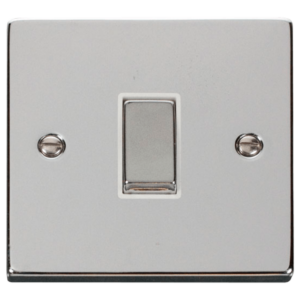 Click Deco Polished Chrome 1 Gang 10A Intermediate Switch