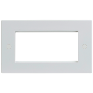 White 2 Gang 4 Module Front Plate