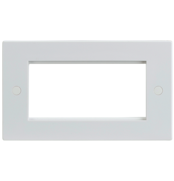 White 2 Gang 4 Module Front Plate