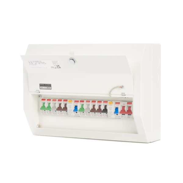 Contactum Metal 10 Way Dual RCD Populated Consumer Unit