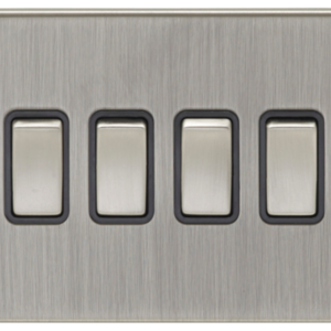 Eurolite Satin Nickel 4 Gang 2 Way Light Switch