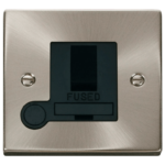 Click Deco Satin Chrome Switched Fused Spur Flex Outlet
