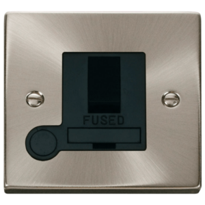 Click Deco Satin Chrome Switched Fused Spur Flex Outlet