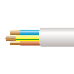 100M 0.75mm 3 Core Heat Resistant PVC Flex 3093Y White