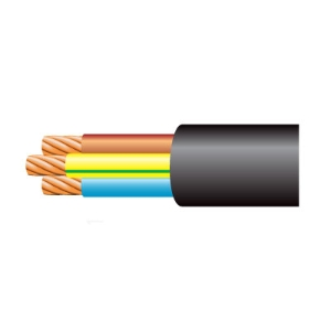 100M 1.5mm 3 Core Tough Rubber Sheathed Flex 3183TRS Black