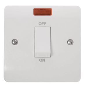 Click Mode 1 Gang 45A DP Switch Neon White Rocker