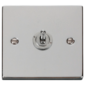Click Deco Polished Chrome 1 Gang 2 Way 10Ax Toggle Switch