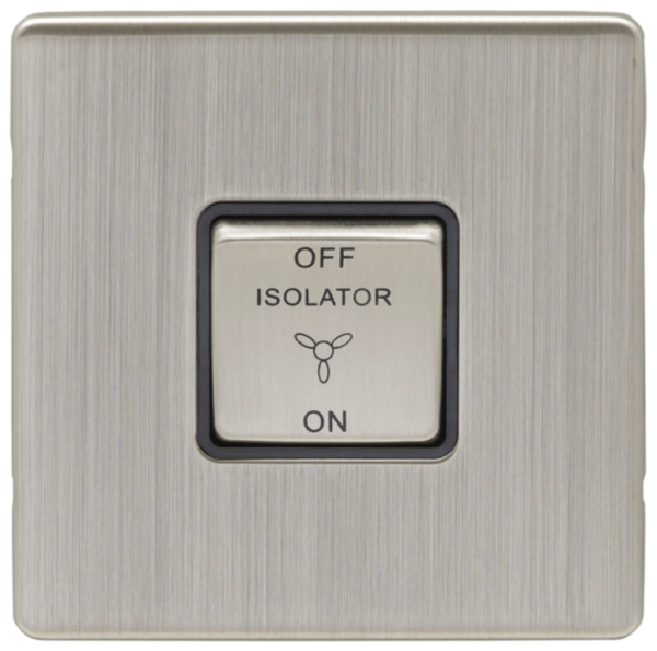 Eurolite Satin Nickel 1 Gang TP Fan Isolator Switch