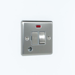 Eurolite Brushed Chrome Fused Spur Flex Outlet Grey Insert