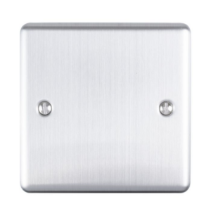 Eurolite Brushed Chrome 1 Gang Blank Plate