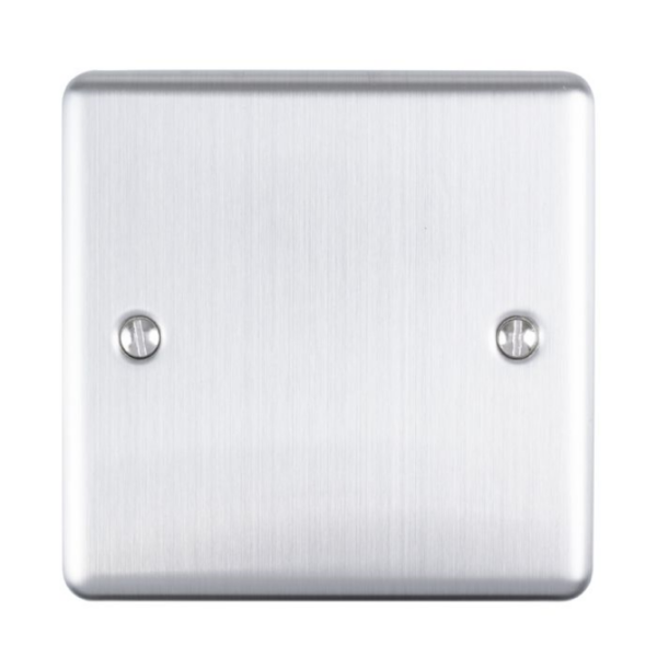 Eurolite Brushed Chrome 1 Gang Blank Plate