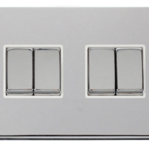 Click Deco Polished Chrome 4 Gang 2 Way Light Switch