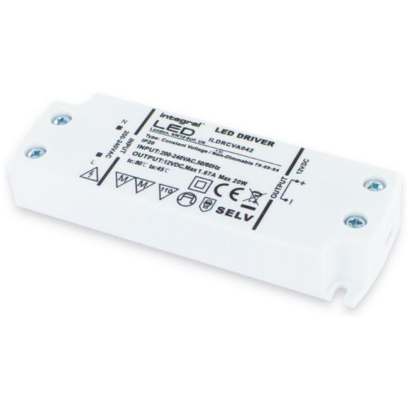 Integral 20w 12v IP20 Non Dimmable LED Driver