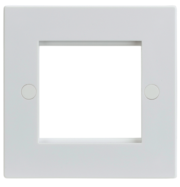 White 1 Gang 2 Module Front Plate