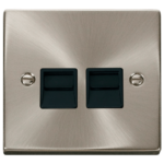 Cick Deco Satin Chrome 2 Gang BT Slave Socket