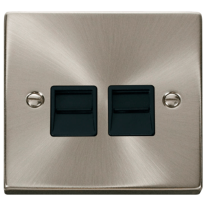 Cick Deco Satin Chrome 2 Gang BT Slave Socket