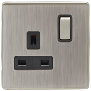 Eurolite Satin Nickel 1 Gang Switched Socket