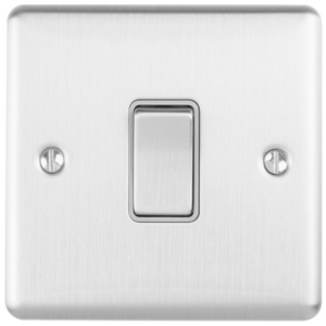 Eurolite Brushed Chrome 1 Gang Intermediate Switch Grey Insert