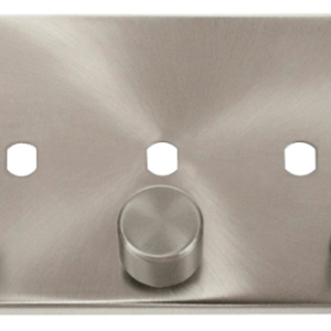 Click Deco Satin Chrome 3 Gang Dimmer Plate & Knobs