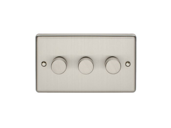 Eurolite Brushed Chrome 3 Gang LED Dimmer
